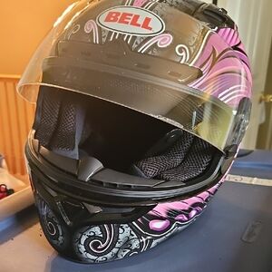 Women's Pink and Black Helmet
